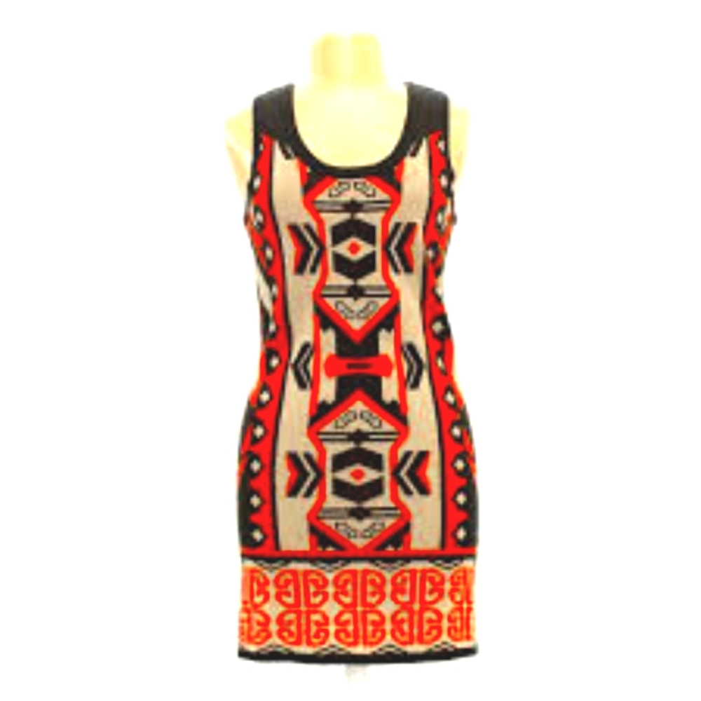 Forever 21  Aztec /Chevon  style sleeve less sweater dress